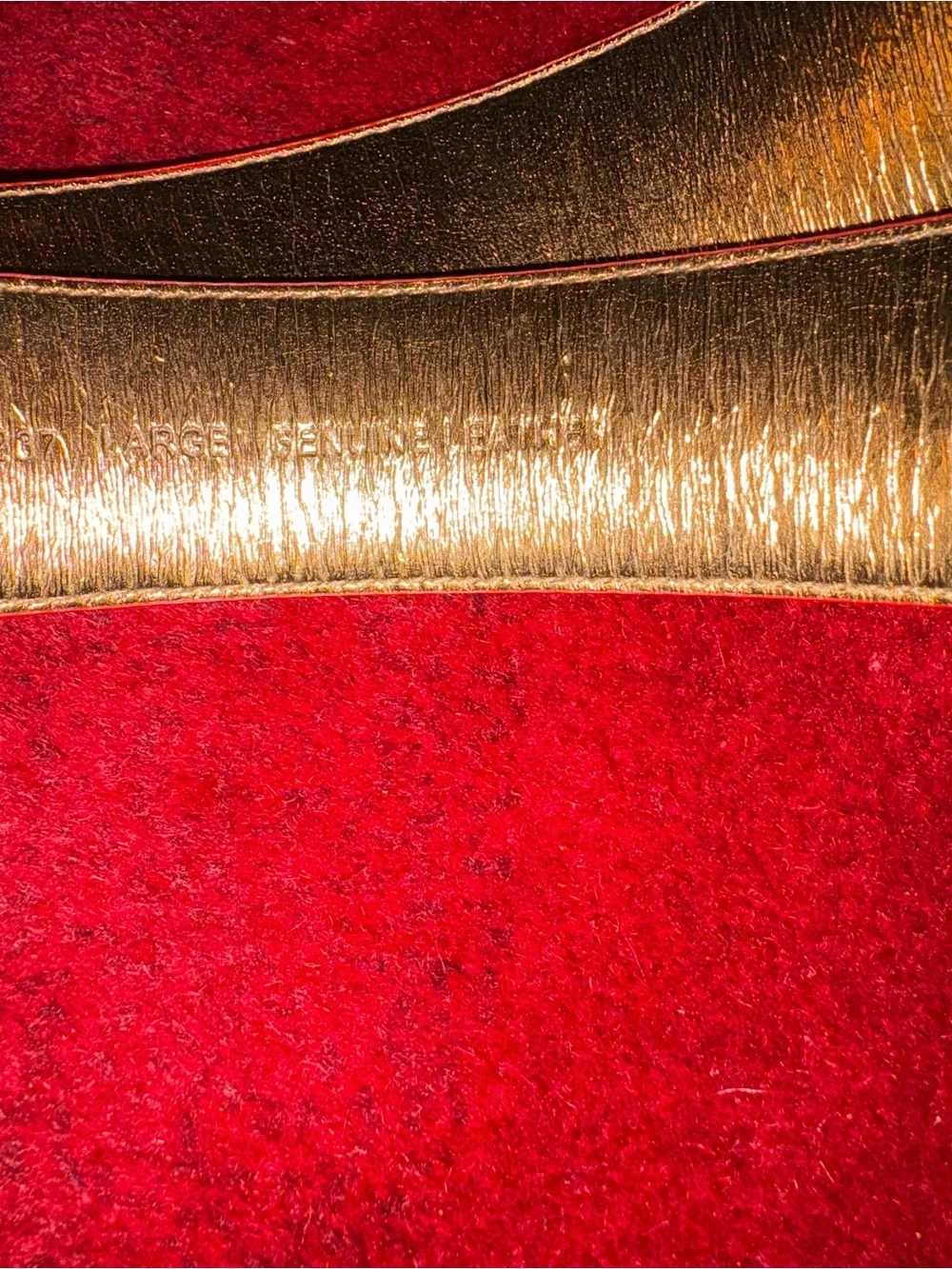 Women’s  Michael Kors Red Leather Belt with Gold-tone Buckle